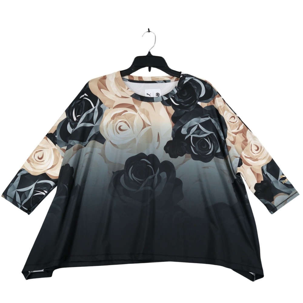 PUMA x LaFrance LaMelo Ball Womens L Oversized Rose 3/4 Sleeve Performance Top